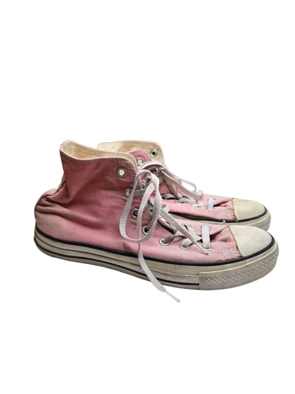 Converse Pink White Mid Top Sneakers Unisex Men's 6 Women's 8